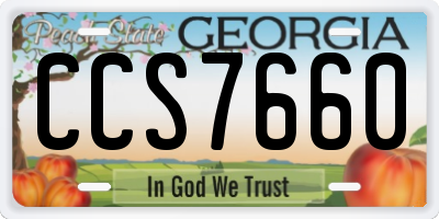 GA license plate CCS7660