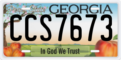 GA license plate CCS7673