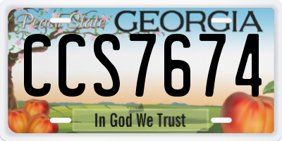 GA license plate CCS7674