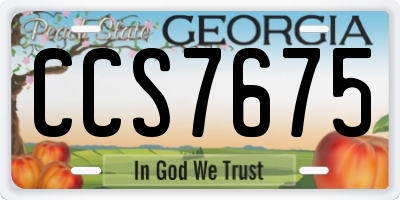 GA license plate CCS7675