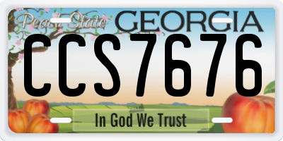 GA license plate CCS7676