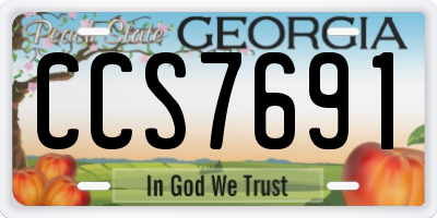 GA license plate CCS7691