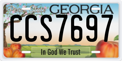 GA license plate CCS7697