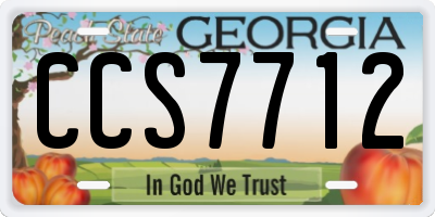GA license plate CCS7712