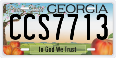 GA license plate CCS7713