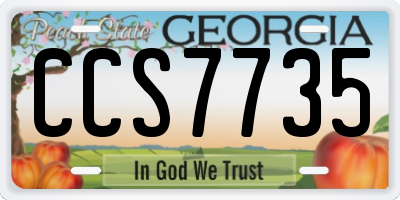 GA license plate CCS7735