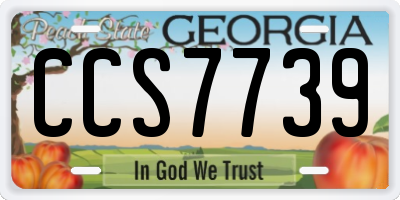 GA license plate CCS7739