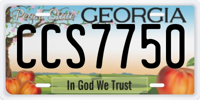 GA license plate CCS7750