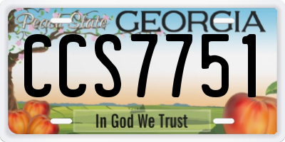 GA license plate CCS7751