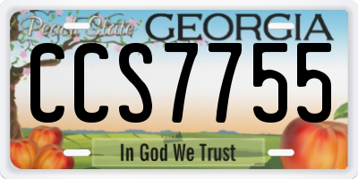 GA license plate CCS7755