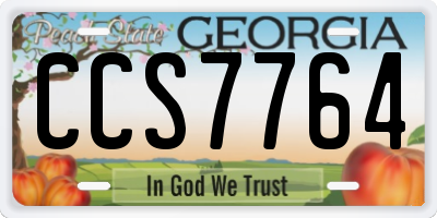GA license plate CCS7764