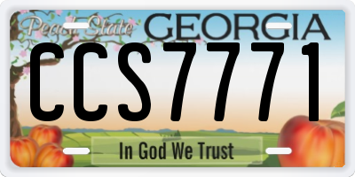 GA license plate CCS7771