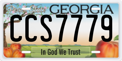 GA license plate CCS7779