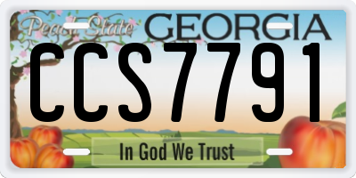 GA license plate CCS7791