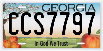 GA license plate CCS7797
