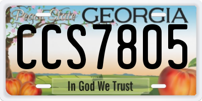 GA license plate CCS7805