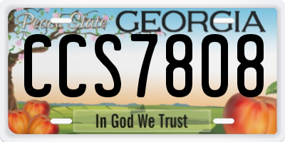GA license plate CCS7808