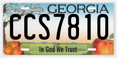 GA license plate CCS7810