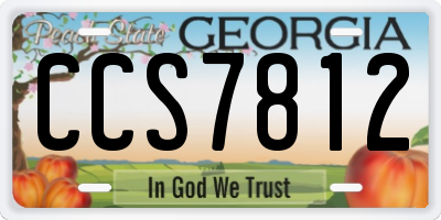 GA license plate CCS7812