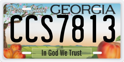 GA license plate CCS7813