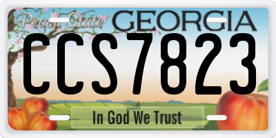 GA license plate CCS7823