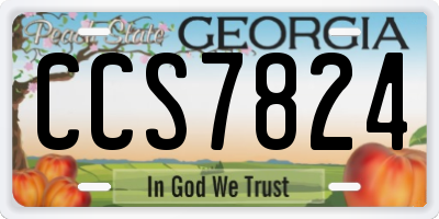 GA license plate CCS7824