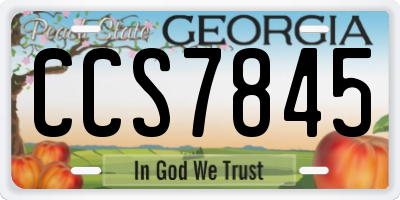 GA license plate CCS7845