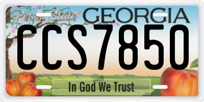 GA license plate CCS7850