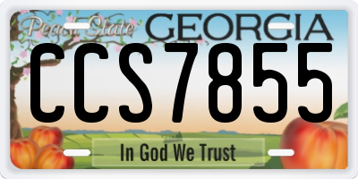GA license plate CCS7855