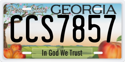 GA license plate CCS7857
