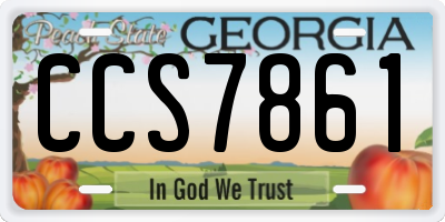 GA license plate CCS7861