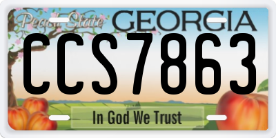 GA license plate CCS7863