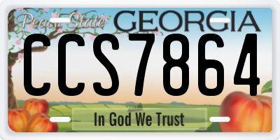GA license plate CCS7864