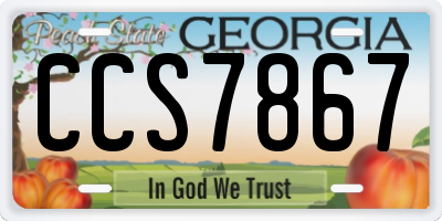 GA license plate CCS7867