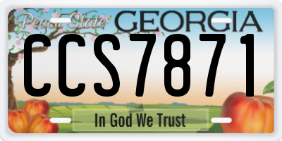 GA license plate CCS7871