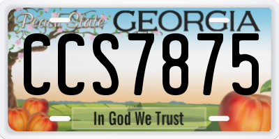 GA license plate CCS7875