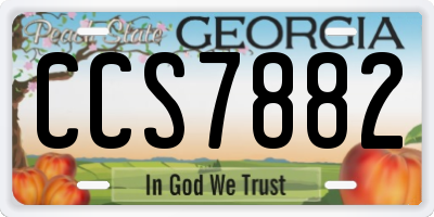 GA license plate CCS7882