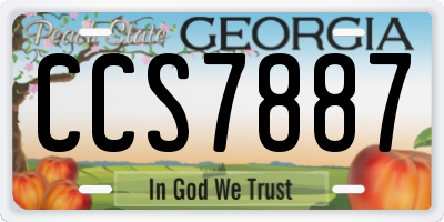 GA license plate CCS7887
