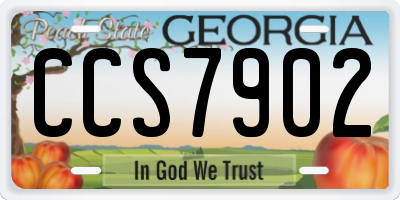 GA license plate CCS7902