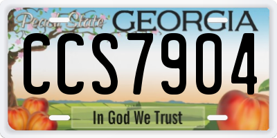 GA license plate CCS7904