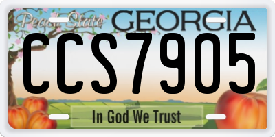 GA license plate CCS7905