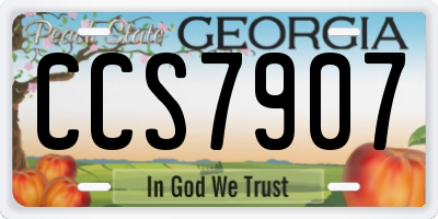 GA license plate CCS7907