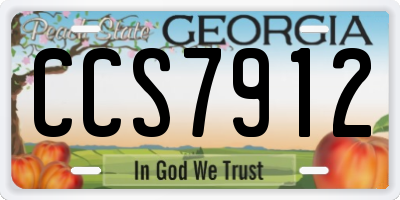 GA license plate CCS7912