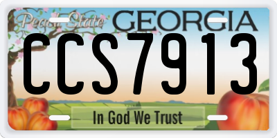 GA license plate CCS7913