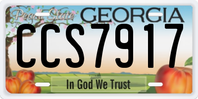 GA license plate CCS7917