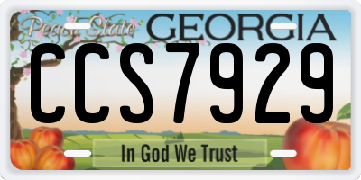 GA license plate CCS7929