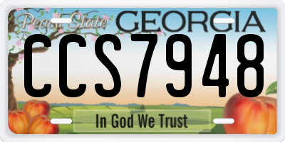 GA license plate CCS7948