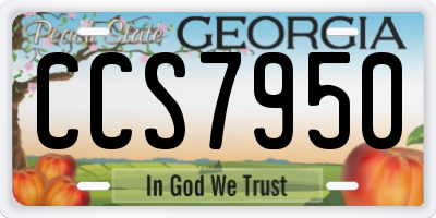 GA license plate CCS7950