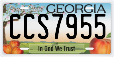 GA license plate CCS7955