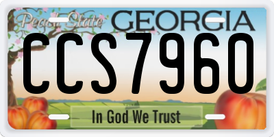 GA license plate CCS7960